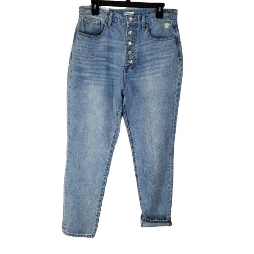 WeWoreWhat The Danielle w/crystal buttons mom jeans women's size 32